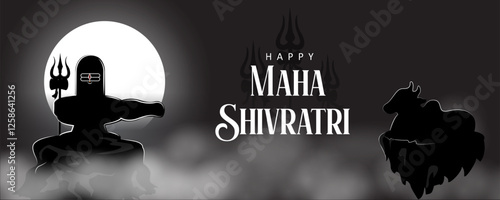 vector illustration of religious background of Lord Shiva for Shivratri, traditional festival of India