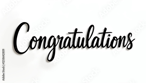 Hand drawn lettering phrase congratulations isolated on white background.
