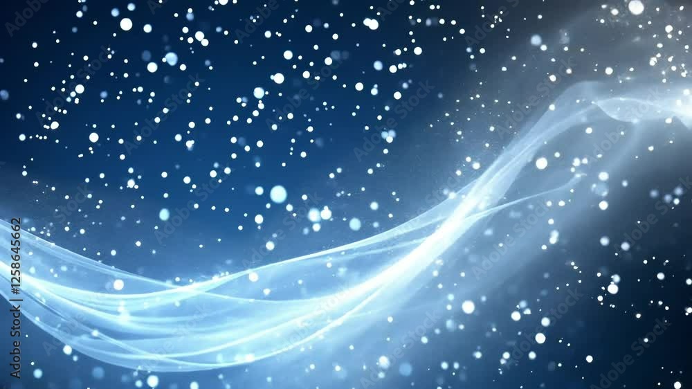 Winter wave, snow, dark blue background, festive design, holiday card Winter wave, snow, dark blue background, festive design, holiday card