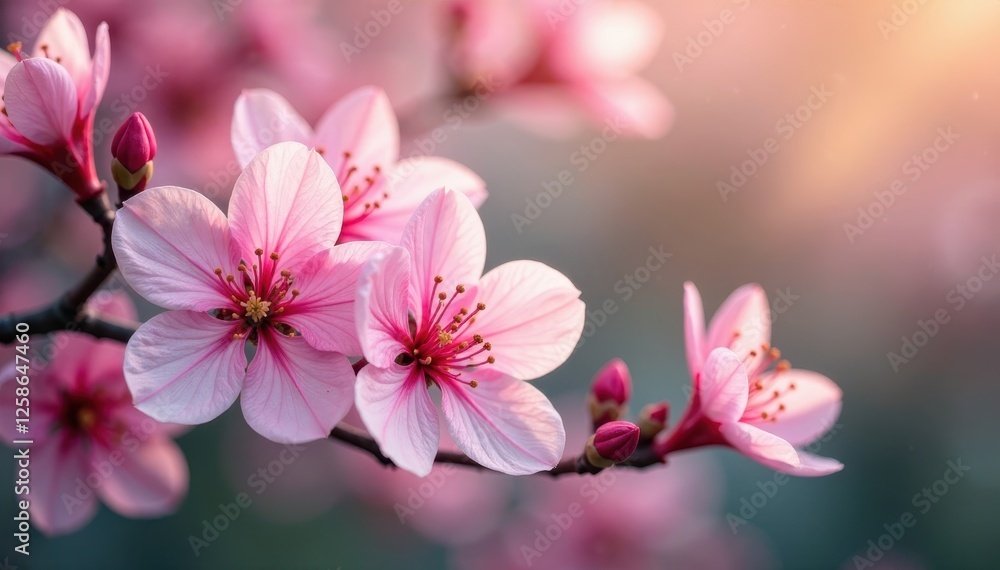 Soft pink blossoms, lush petals, vibrant background, vibrant, background Soft pink blossoms, lush petals, vibrant background, vibrant, background
