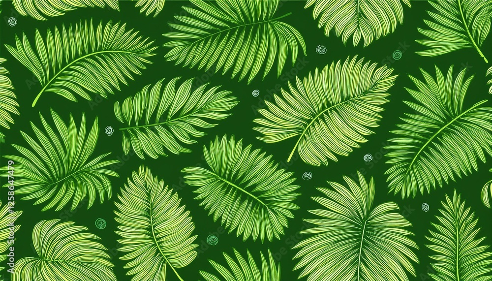 Tropical leaf seamless pattern background. Hand drawn crayon brush abstract green tropic leaves seamless pattern. Floral abstract hand drawn print background. perfect any project. Tropical leaf seamless pattern background. Hand drawn crayon brush abstract green tropic leaves seamless pattern. Floral abstract hand drawn print background. perfect any project.