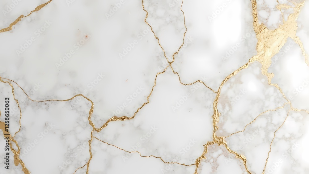 Obraz premium Elegant Gold Veined White Marble Texture
