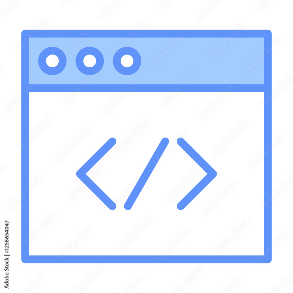 Coding Outline Blue Color Icon Coding Outline Blue Color Icon