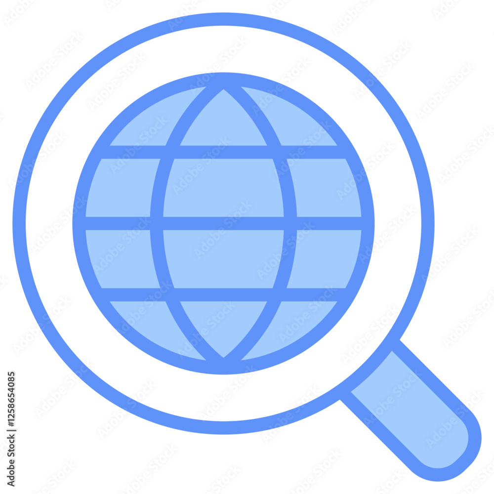 Search Engine Outline Blue Color Icon Search Engine Outline Blue Color Icon
