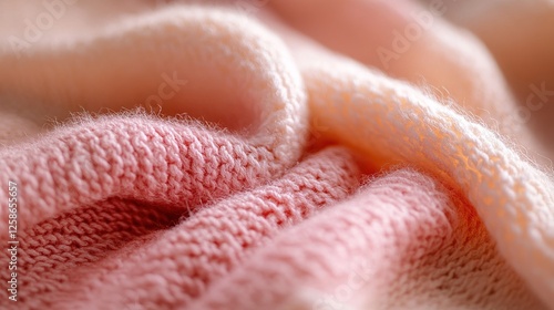 Soft Pink and Peach Knitted Fabric Texture photo