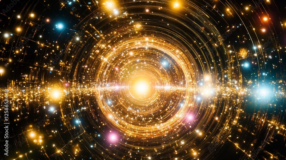 Obraz premium Cosmic swirl, energy vortex, galaxy background, abstract art, digital wallpaper