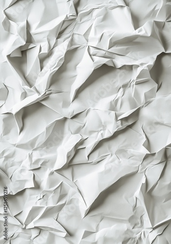 Crumpled paper texture, studio shot, background blur, design element