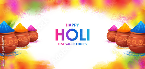 vector illustration of Colorful background for festival of colors Holi celebrated in India