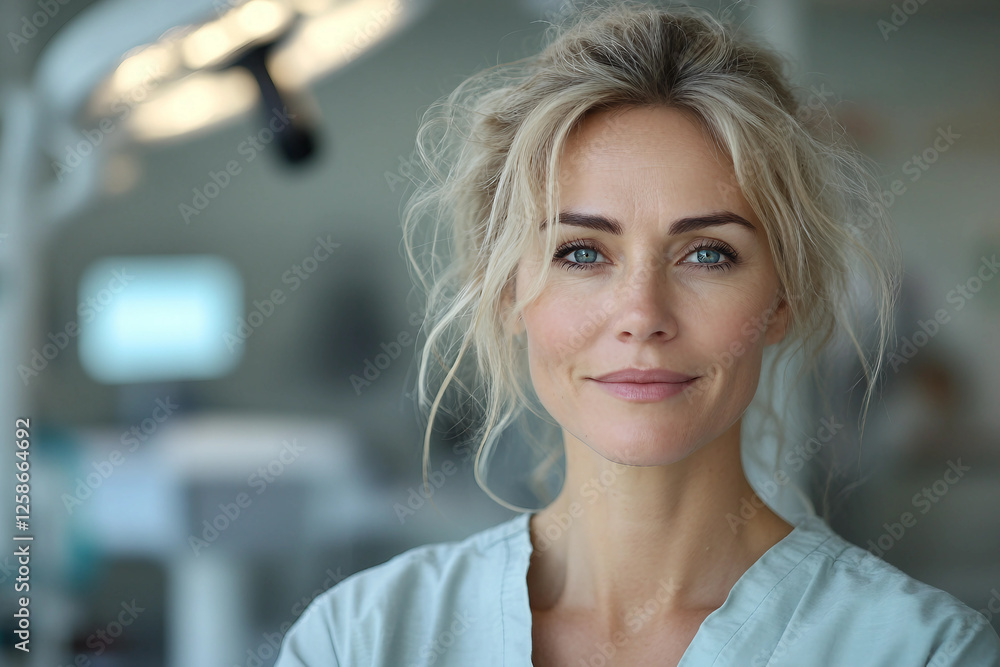 Fototapeta premium Experienced Surgeon in Operating Room with Medical Team, Generative AI photo image