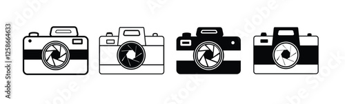 Camera icon set. photo camera icon. camera photography icon set.