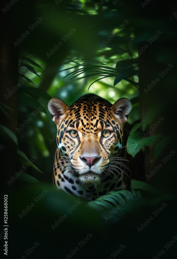 Fototapeta premium The Guardian of the Jungle: Eyes of Fire