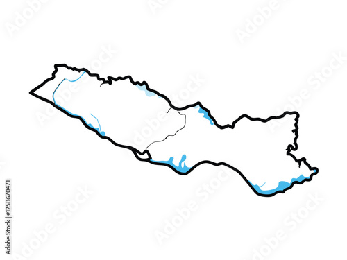 Create an elegant, high-resolution vector map of the Mediterranean region, showcasing coastline detail and major cities.  Include a sophisticated color palette.