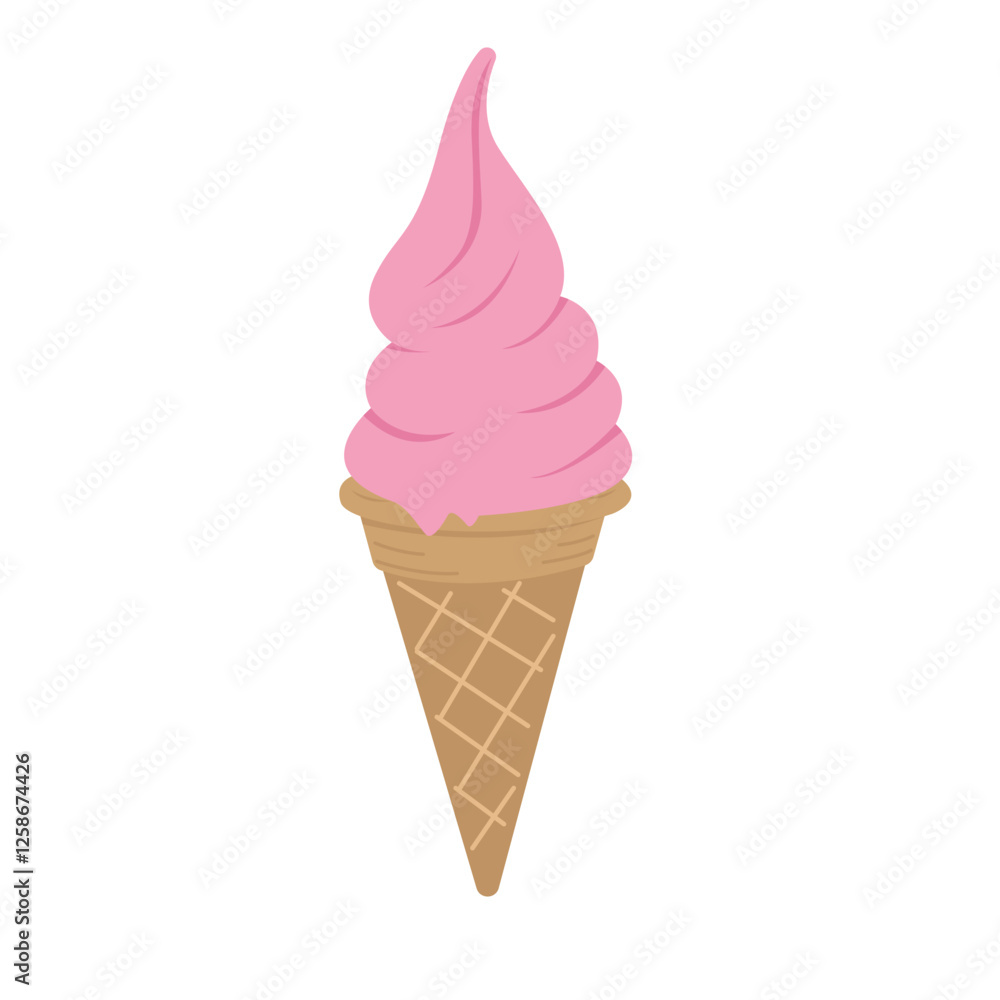 Pink ice cream cone on a pastel background, perfect for summer themed designs, food related projects, or desserts advertising campaigns Pink ice cream cone on a pastel background, perfect for summer themed designs, food related projects, or desserts advertising campaigns