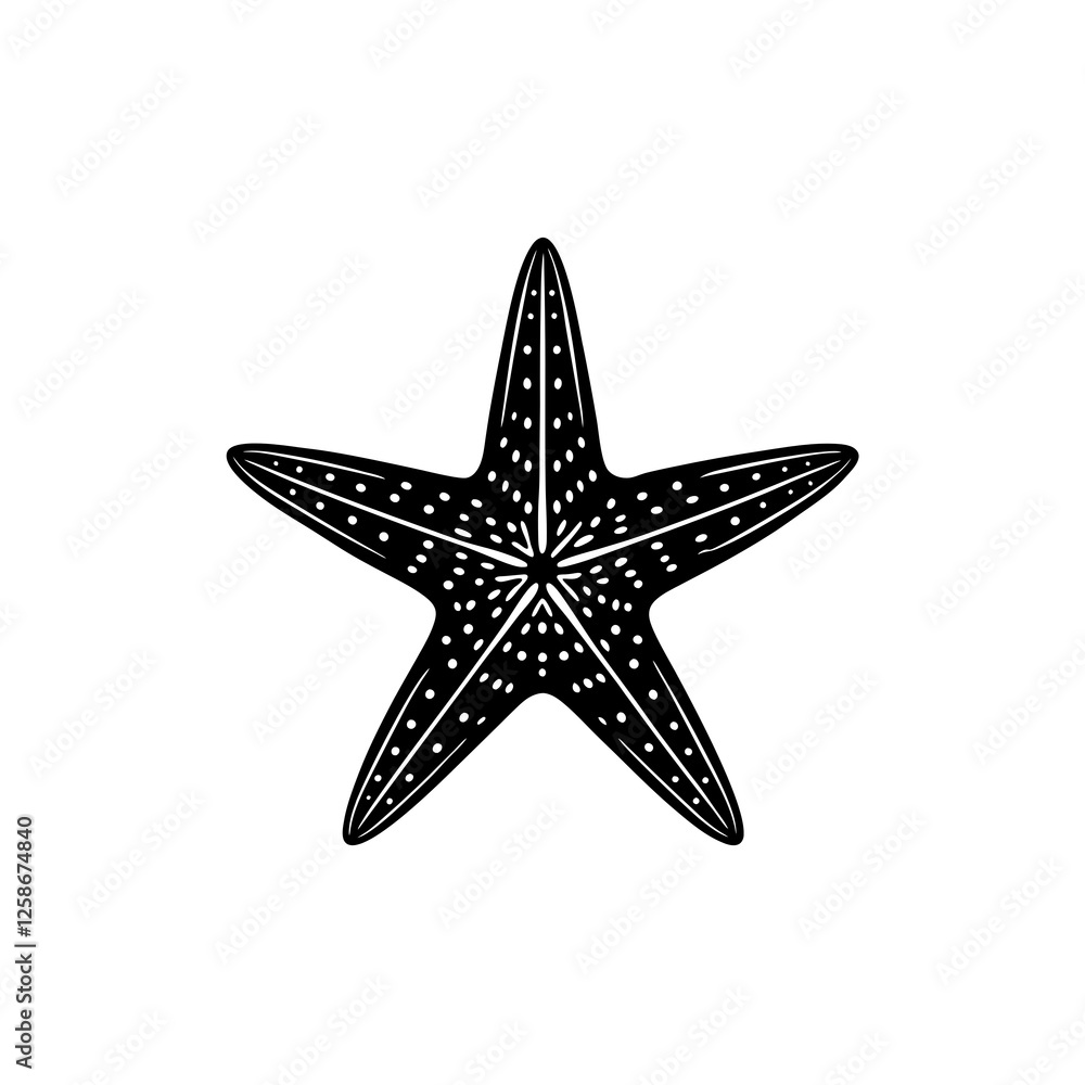 starfish linocut isolated on white background
starfish linocut isolated on white background