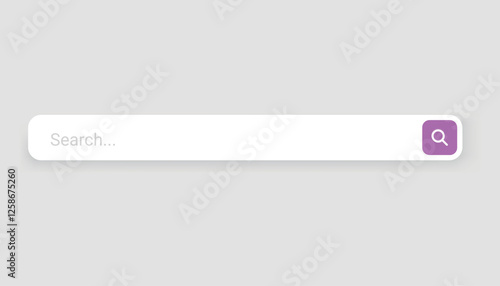 Browser search bar. Web page internet browser button, search box template. Internet search system. Simple element of user interface design. Vector illustration