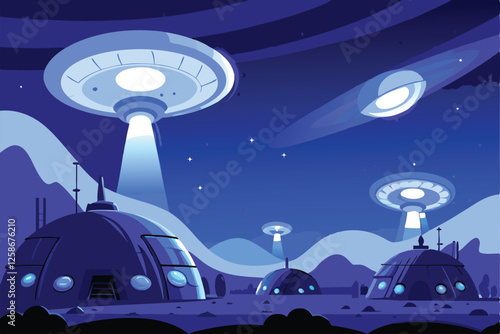 A highly detailed rendering of a futuristic Mars base, showcasing large docking ports for spacecraft, advanced technology, and a sleek, minimalist design.