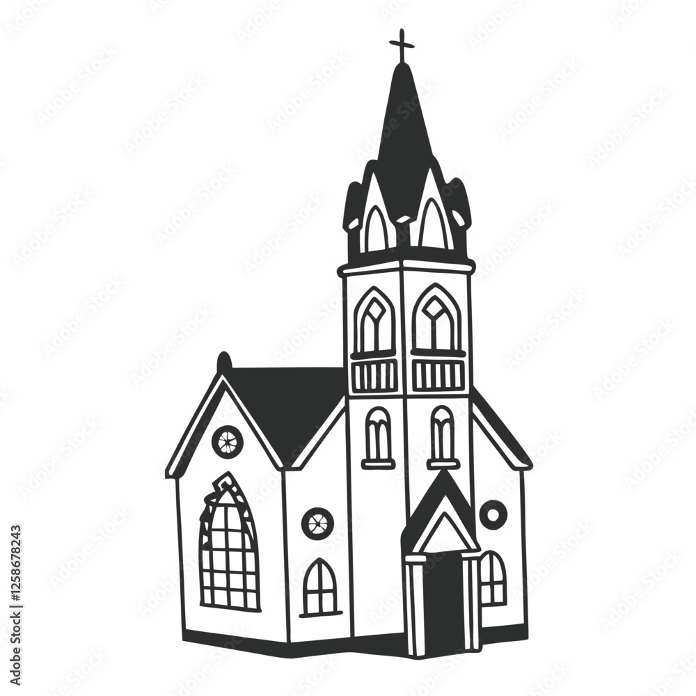Fototapeta premium vector illustration of church