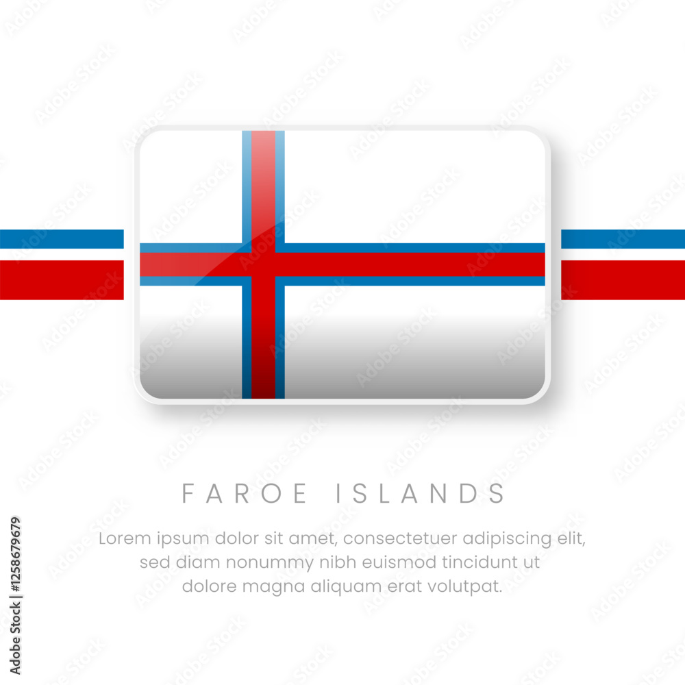 National Faroe Island Flag.Vector Faroe Island Button Flag. Realistic National Flag Design and Vector Template. National Faroe Island Flag.Vector Faroe Island Button Flag. Realistic National Flag Design and Vector Template.