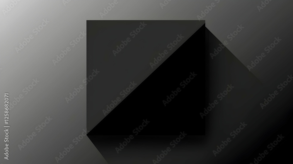 Abstract black square, diagonal shadow, gray background, minimalist design, ideal for corporate presentations Abstract black square, diagonal shadow, gray background, minimalist design, ideal for corporate presentations