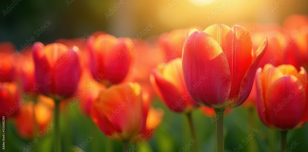 Sun-drenched tulips, showcasing rich color and texture , garden, tulip Sun-drenched tulips, showcasing rich color and texture , garden, tulip