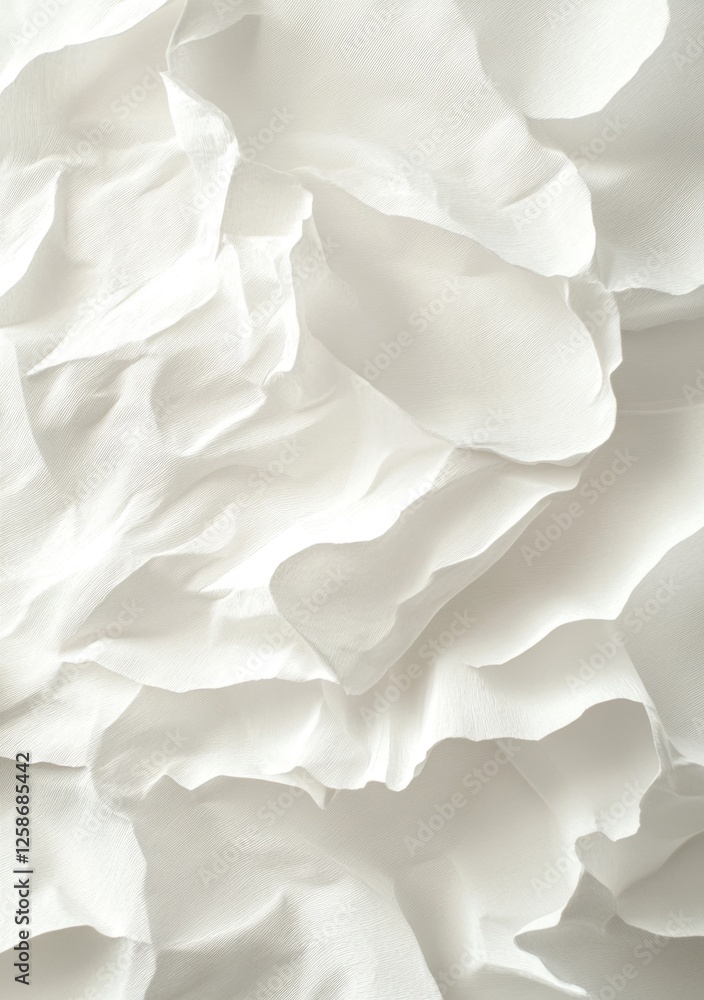 Obraz premium White fabric texture, draped folds, soft light, studio, design