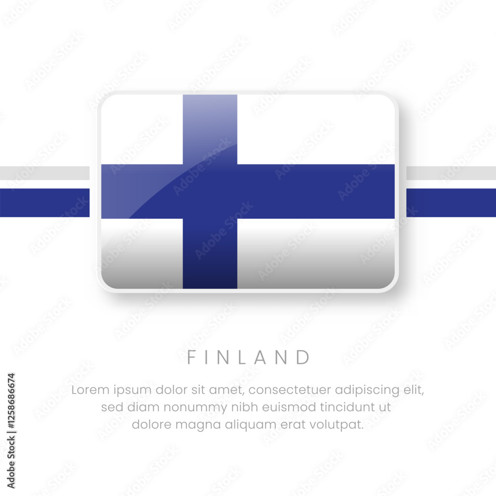 National Finland Flag.Vector Finland Button Flag. Realistic National Flag Design and Vector Template. National Finland Flag.Vector Finland Button Flag. Realistic National Flag Design and Vector Template.