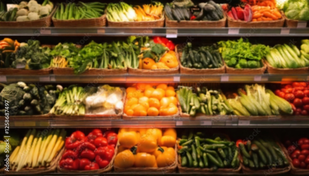 custom made wallpaper toronto digitalDefocused Fresh vegetables arranged neatly on display in a grocery store around midday