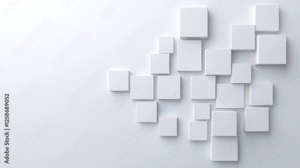 White Cubes Geometric Abstract Background White Cubes Geometric Abstract Background