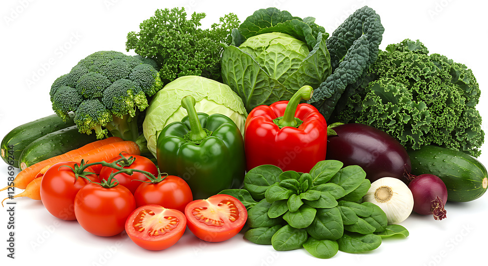 Vegetables isolated on white background .