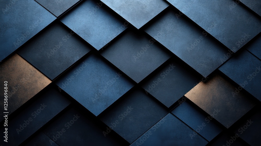 Naklejka premium Sophisticated Blue background with lines for design, featuring white space in the center for text. Ideal for elegant banners and abstract wallpapers.