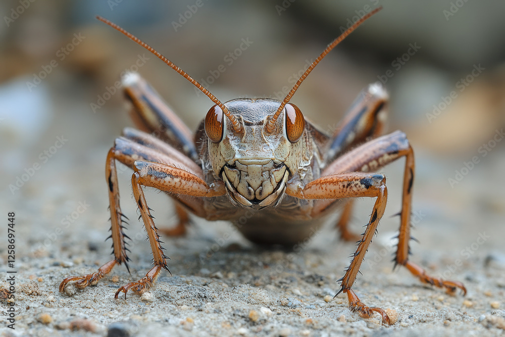 Close-Up of a Grasshopper in Nature Close-Up of a Grasshopper in Nature