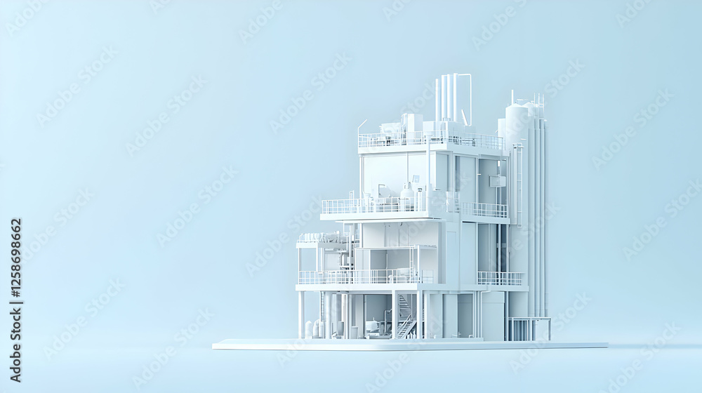 Fototapeta premium Modern Minimalist White Building Design