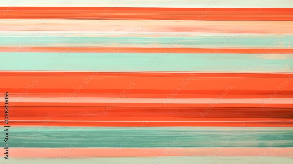 Fototapeta premium Colorful abstract stripes in vibrant hues of orange, teal, and cream for creative designs.