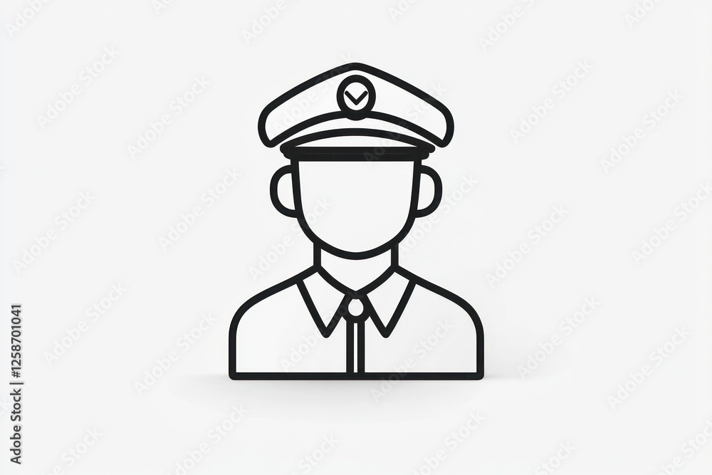 3D pilot icon, minimalist symbol for aviation professional on white background. 3D pilot icon, minimalist symbol for aviation professional on white background.
