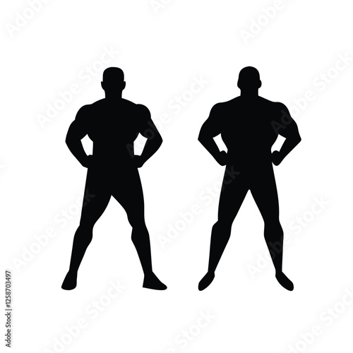 Muscular Men Vector Silhouette