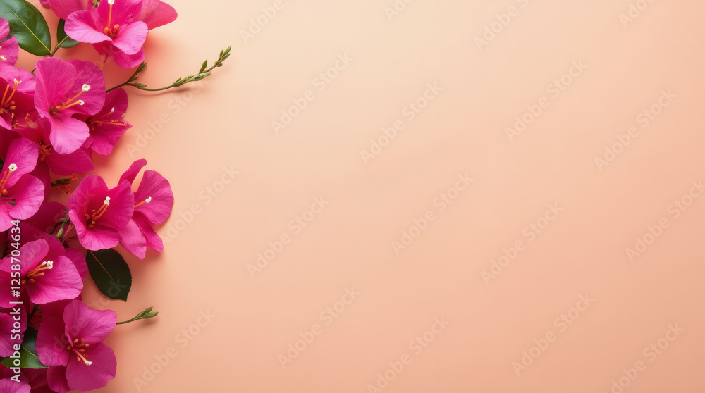 Lively Arrangement of Magenta Bougainvillea Against a Soft Background Lively Arrangement of Magenta Bougainvillea Against a Soft Background