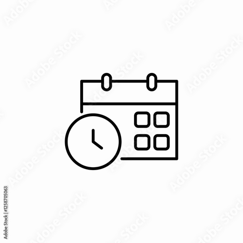 calendar time icon sign vector