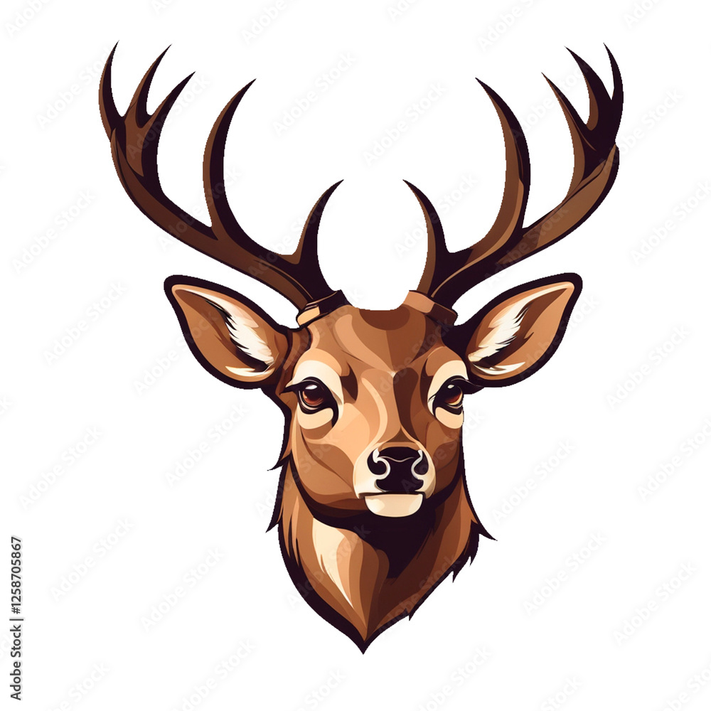 Fototapeta premium deer head vector style image