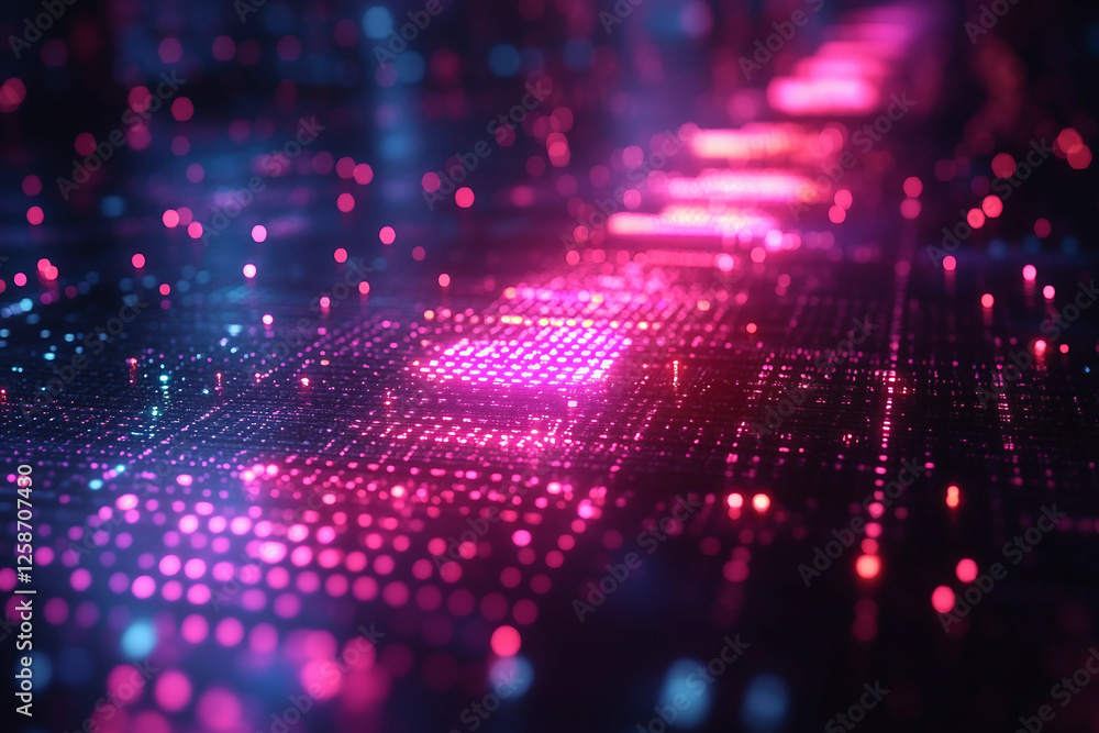 Holographic display, glowing financial data streams generated with AI Holographic display, glowing financial data streams generated with AI