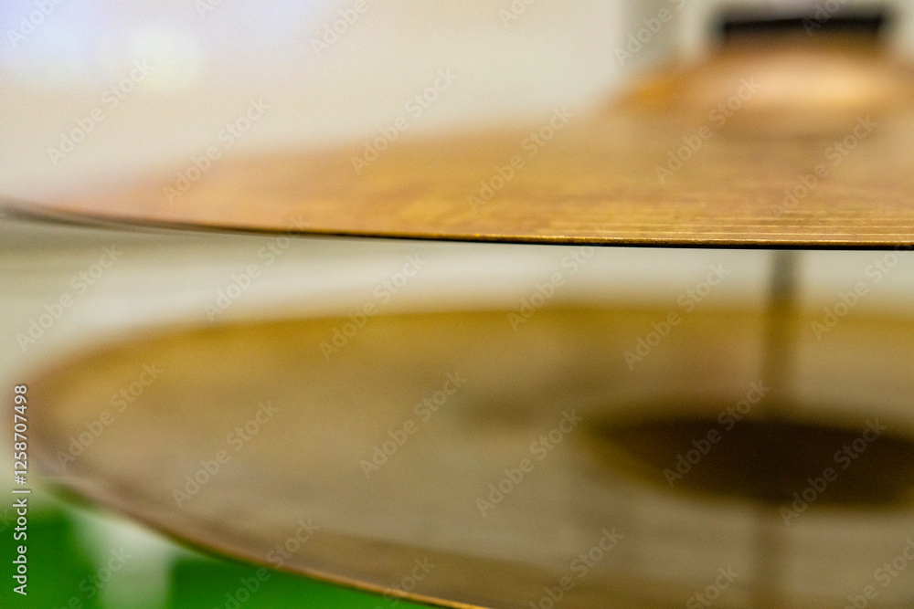 Obraz premium Close-up of Drum Set - Snare Drum and Hi-Hat Cymbals in Focus