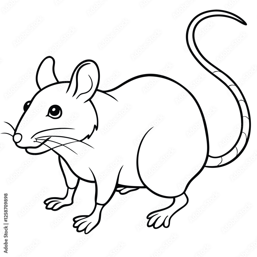Cartoon Mouse Illustration - Hand-drawn Mouse Character in Walking Pose Cartoon Mouse Illustration - Hand-drawn Mouse Character in Walking Pose
