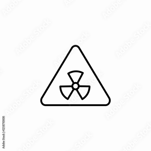 radiation warning icon sign vector