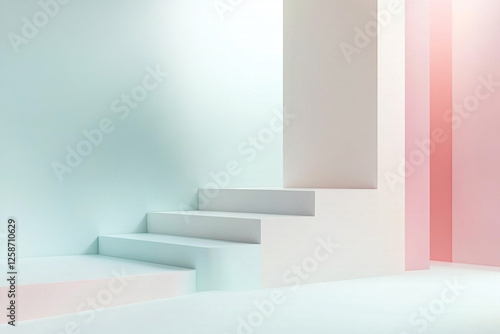 A minimalist abstract scene featuring soft geometric forms and subtle pastel transitions, achieved in lifelike HD clarity.