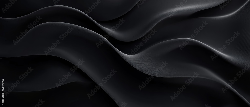 Obraz premium Dark fabric waves, flowing backdrop, elegant design, website use