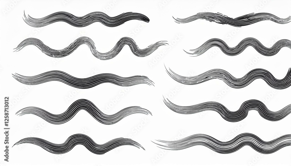 Brush line stroke squiggly paint set. Hand drawn doodle swirl wave brush curly charcoal stroke. Line squiggly paint curly hand drawn ink calligraphy elements. perfect any project. Brush line stroke squiggly paint set. Hand drawn doodle swirl wave brush curly charcoal stroke. Line squiggly paint curly hand drawn ink calligraphy elements. perfect any project.