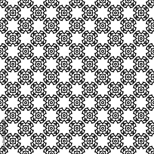 Black and white seamless abstract pattern. Background and backdrop. Grayscale ornamental design.
