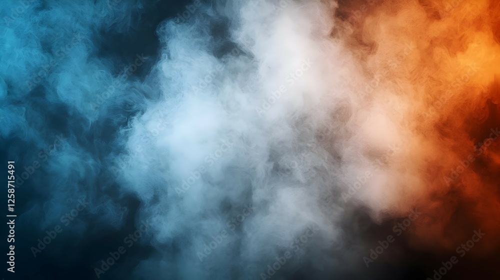 Fototapeta premium Abstract Smoke Background With Blue And Orange Colors