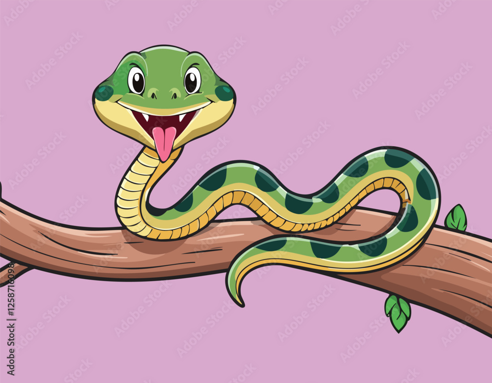 Naklejka premium A simple snake animal vector.