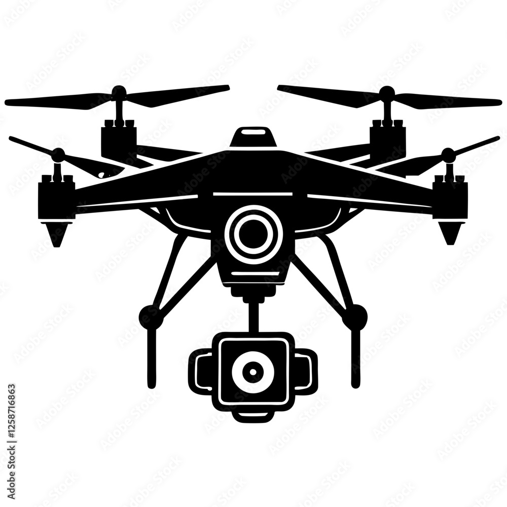 Drone camera vector illustration. Drone camera vector illustration.