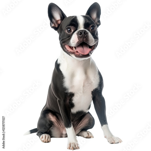 Cheerful dog with an expressive face photo